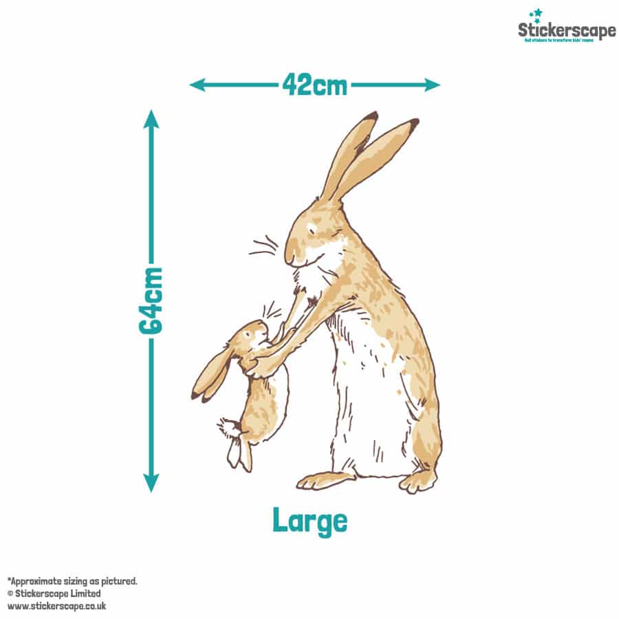 Nutbrown Hares wall sticker large size guide
