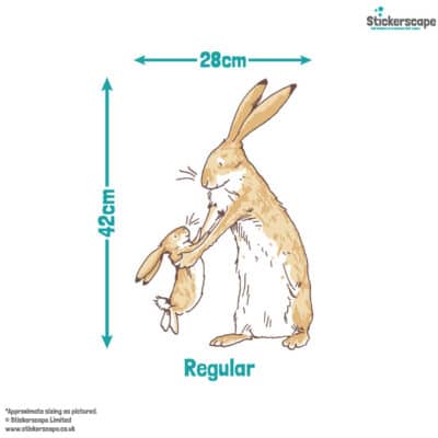 Nutbrown Hares wall sticker regular size guide