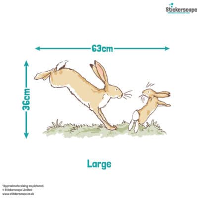 Leaping hares wall sticker large size guide