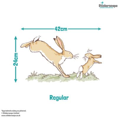 Leaping hares wall sticker regular size guide