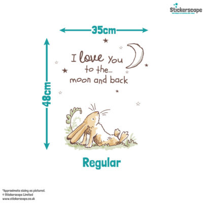 Moon & hare wall sticker regular size guide