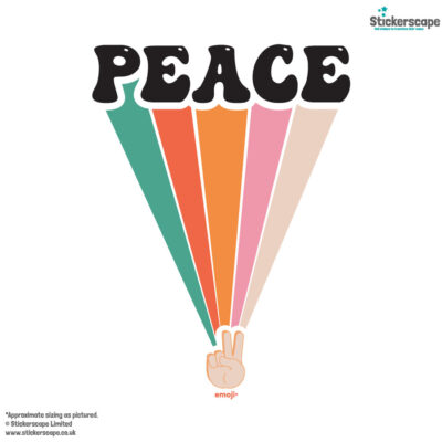 emoji peace rainbow wall sticker shown on a white background