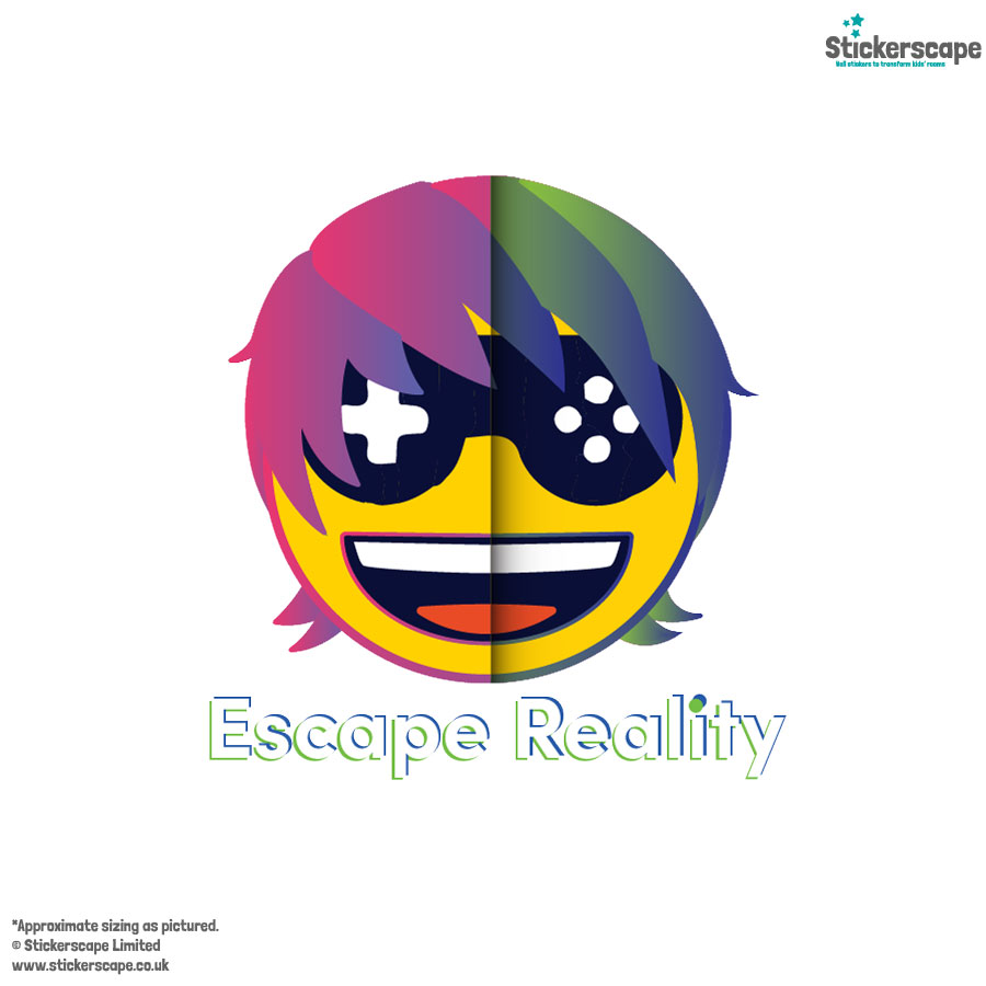 emoji escape reality wall sticker shown on a white background