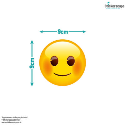 emoji Faces Wall Sticker Pack size guide of one sticker