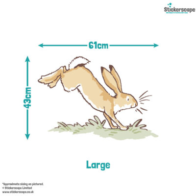 Hopping hare wall sticker large size guide