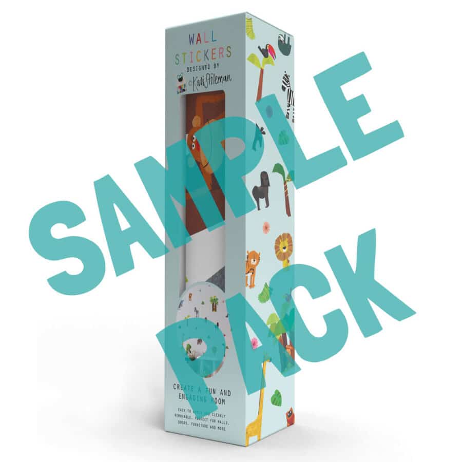 Sample Wall Sticker Pack in Retail Packaging