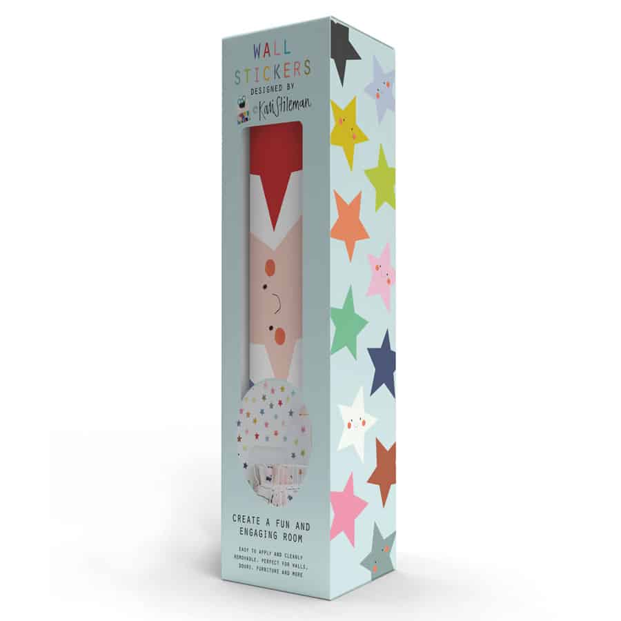 Smiley Stars Wall Sticker Pack in Retail Packaging