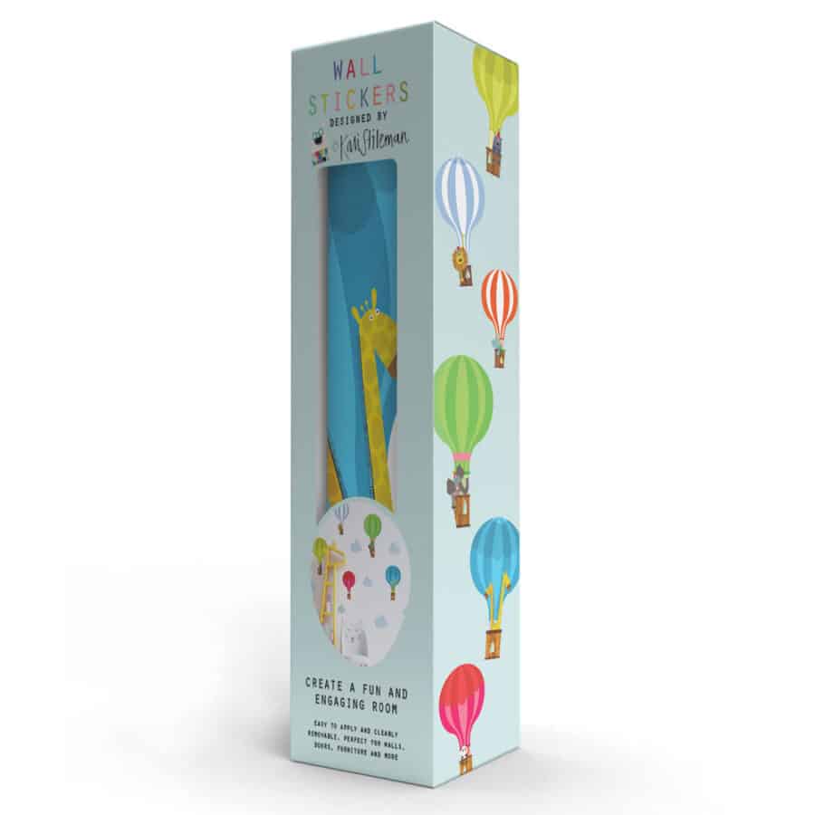 Hot Air Balloon Wall Sticker Pack in Retail Packaging