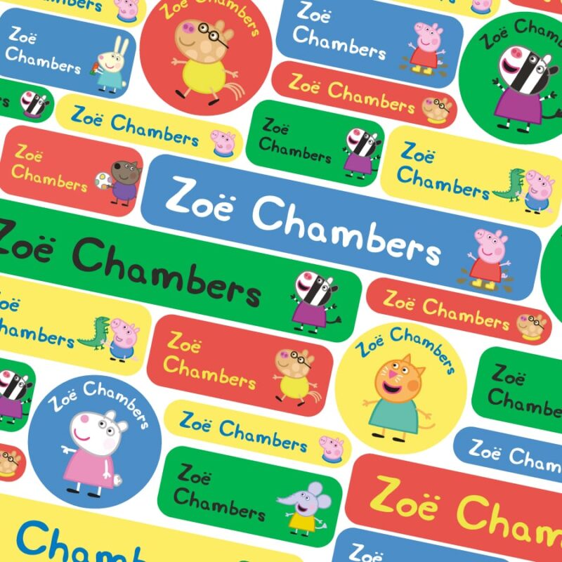 Peppa and Friends school name labels