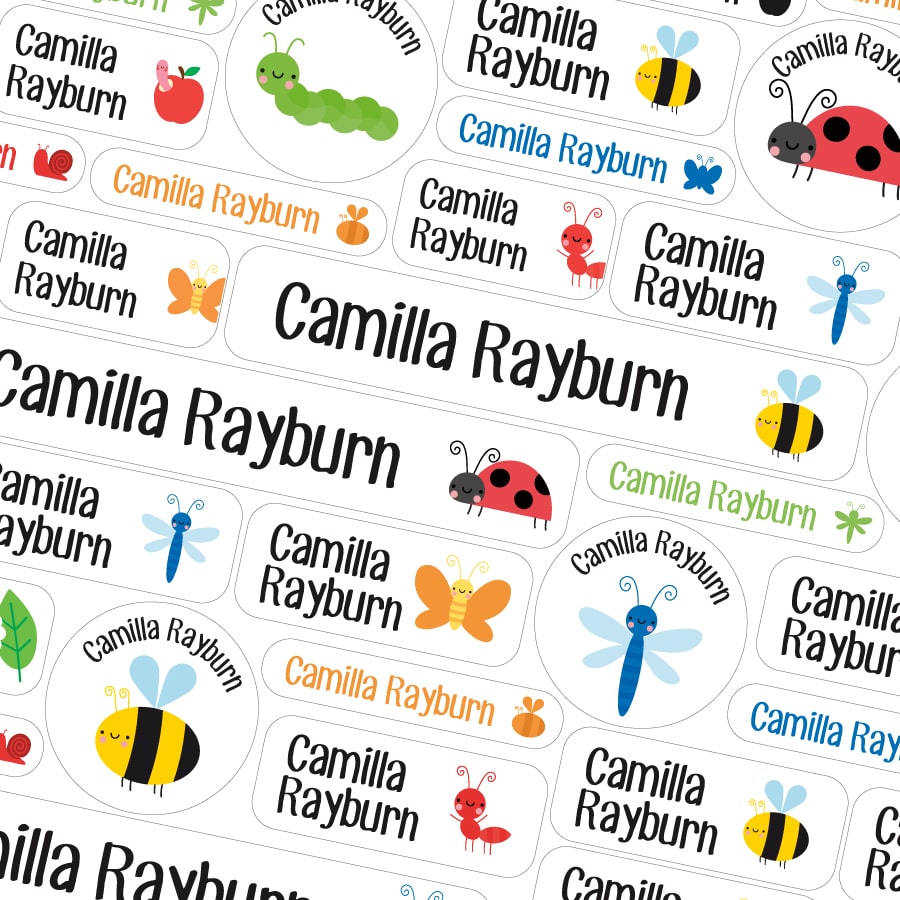 Insects (white) school name labels