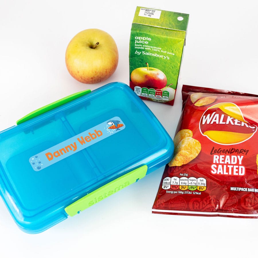 Little Shark Name Label on lunch box