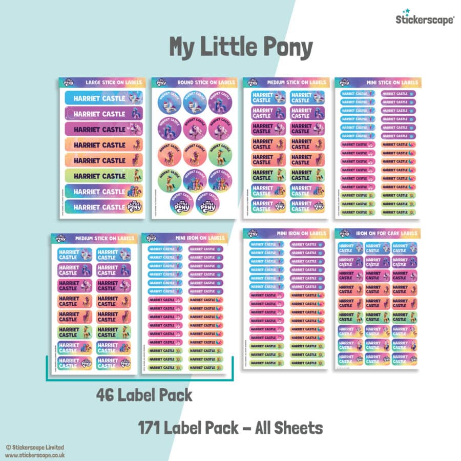 My Little Pony name labels | Iron and Stick on labels
