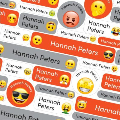 Emoji Faces name labels | School name labels | Stickerscape