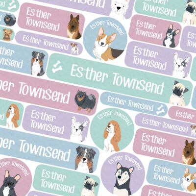 Dog name labels | School name labels | Stickerscape