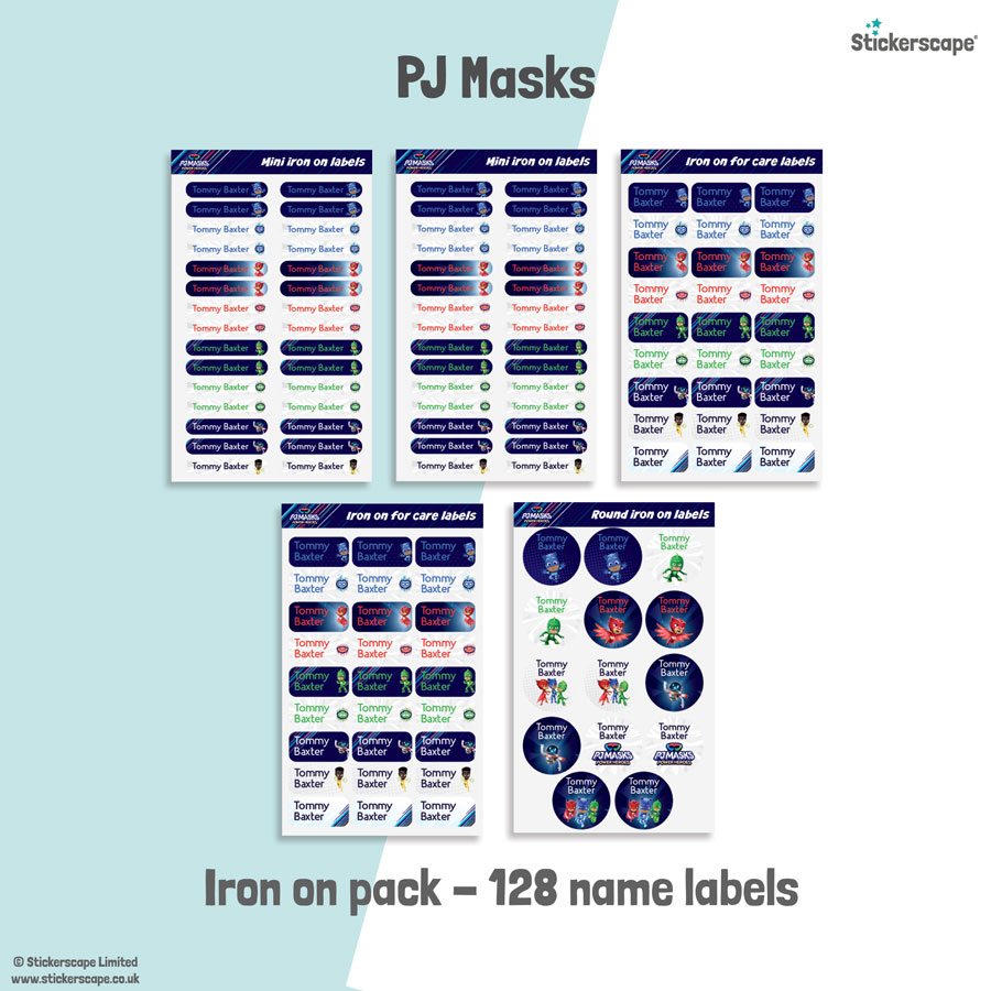 PJ Masks name labels | Iron on labels