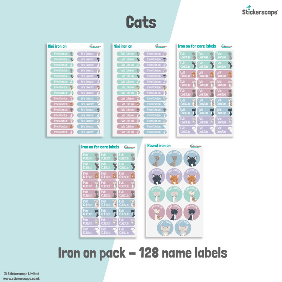 Cat name labels | Iron on labels