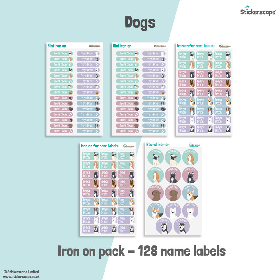 Dog name labels | Iron on labels