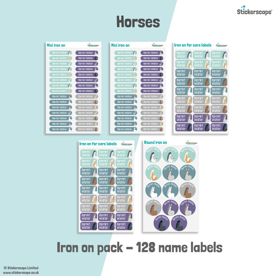 Horse name labels | Iron on labels