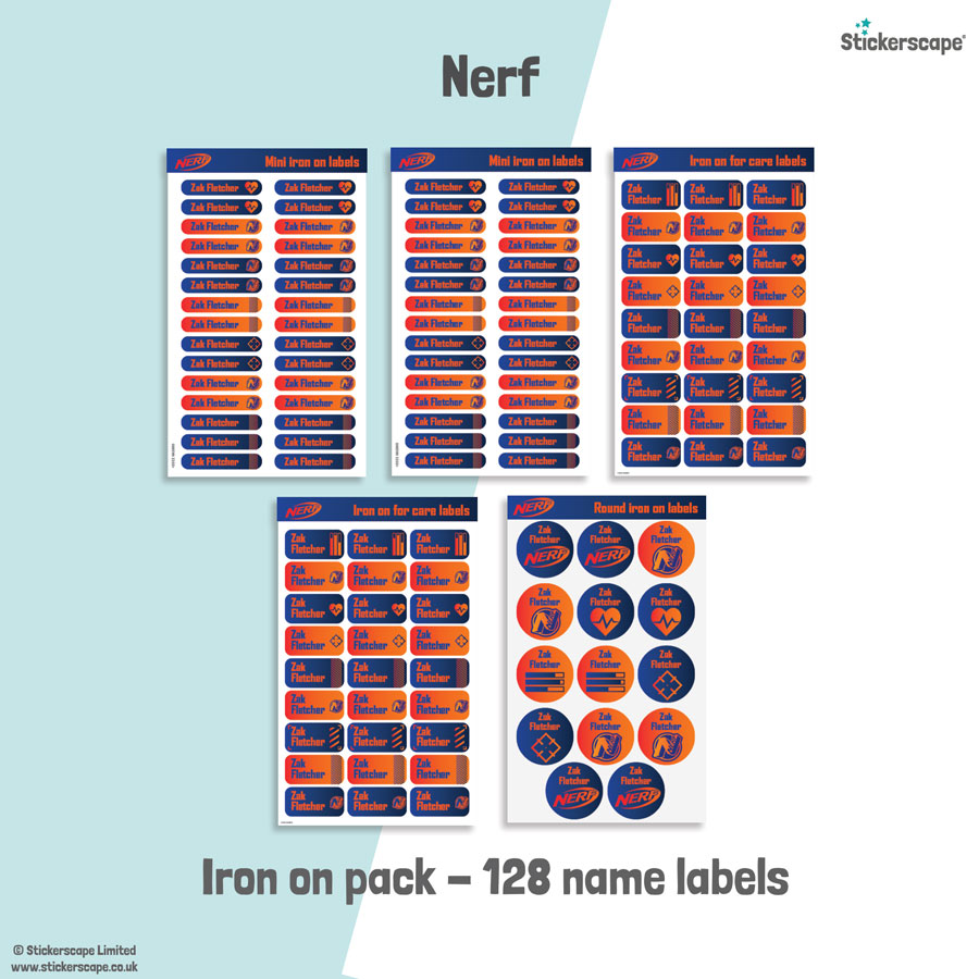 Nerf name labels | Iron on labels