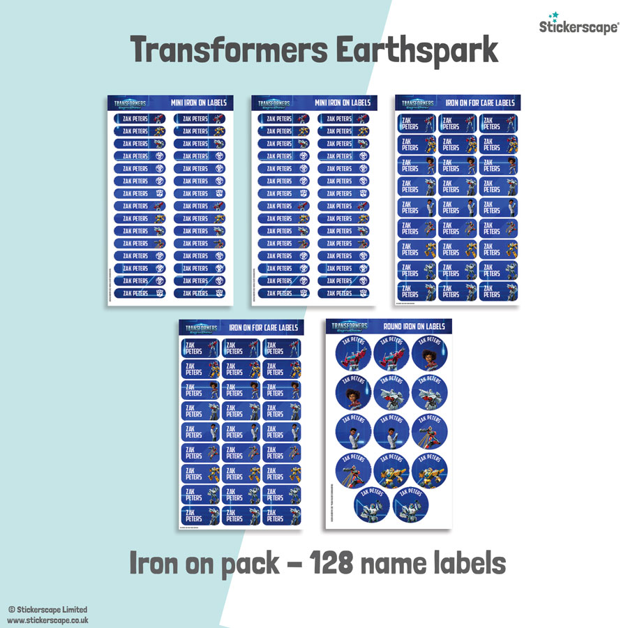 Transformers name labels | Iron on labels
