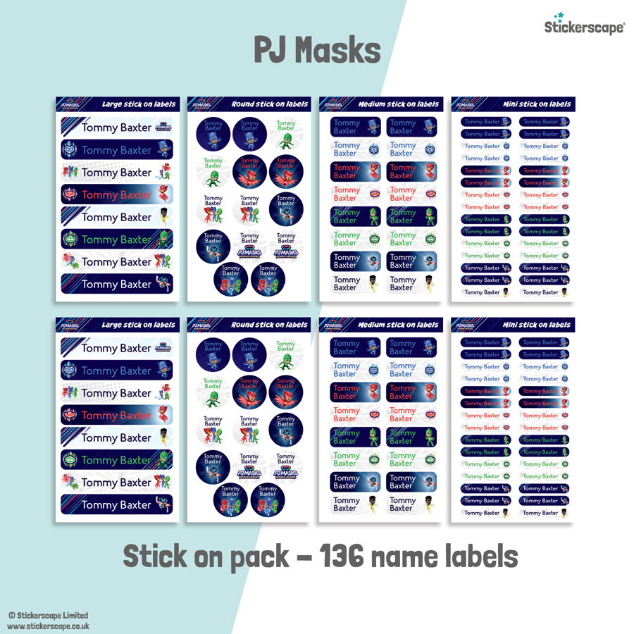 PJ Masks name labels | Stick on labels