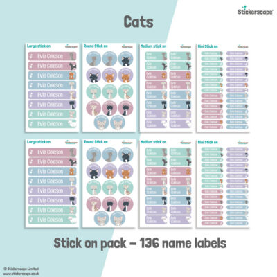 Cat name labels | Stick on labels