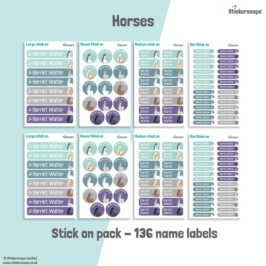 Horse name labels | Stick on labels