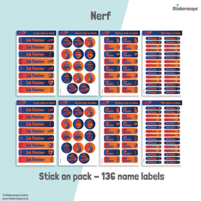 Nerf name labels | Stick on labels