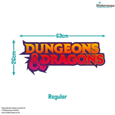 D&D logo wall sticker regular size guide