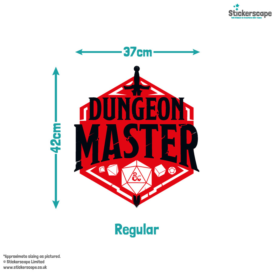 D&D Dungeon Master wall sticker regular size guide