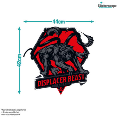 D&D Displacer Beast wall sticker size guide
