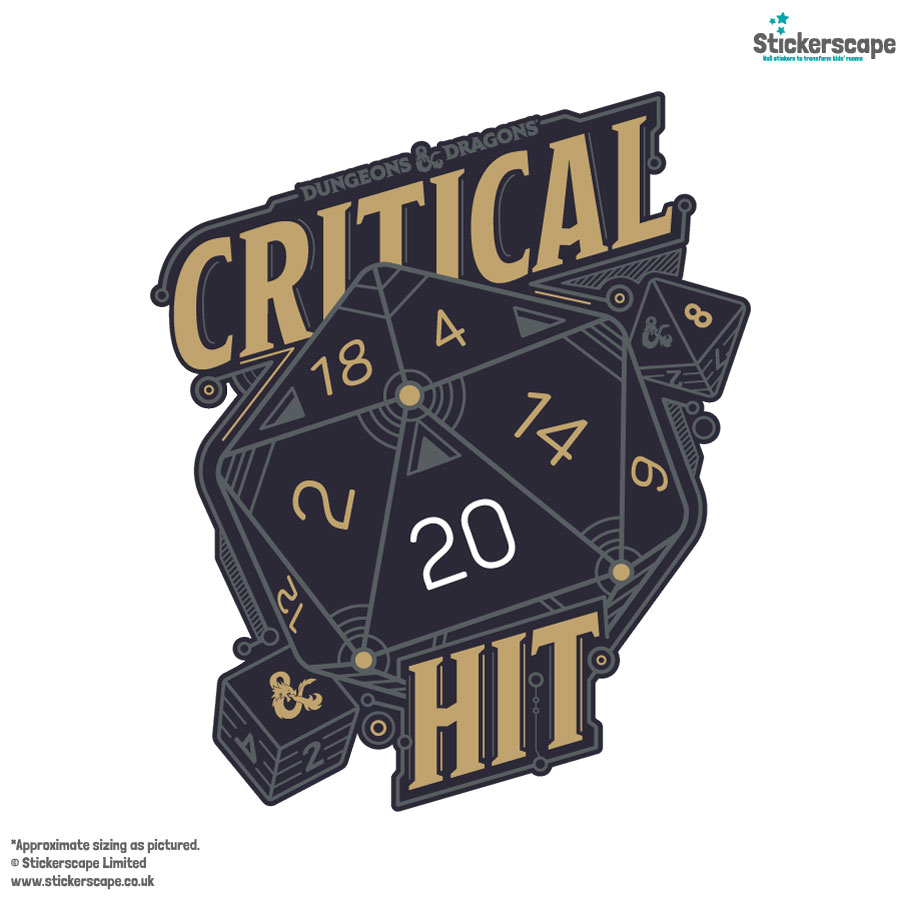 D&D Critical Hit Wall Sticker | D&D Wall Stickers | Stickerscape