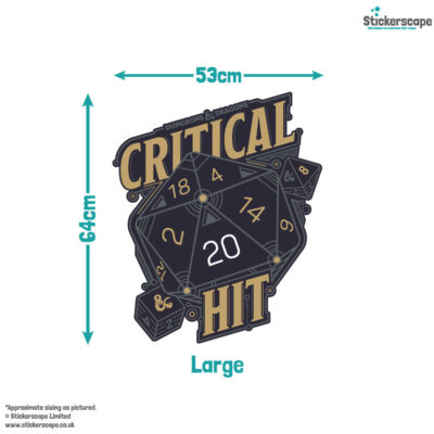 D&D Critical Hit Wall Sticker | Large size guide