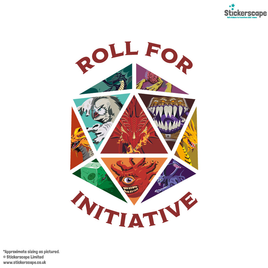 D&D Roll for Initiative wall sticker