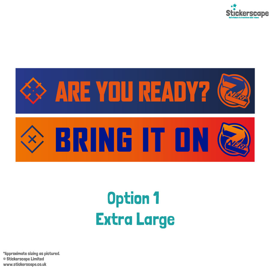 Nerf party stickers option 1 extra large