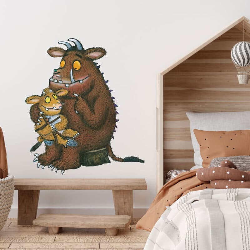 gruffalo and gruffalo child's wall sticker on a bedroom wall