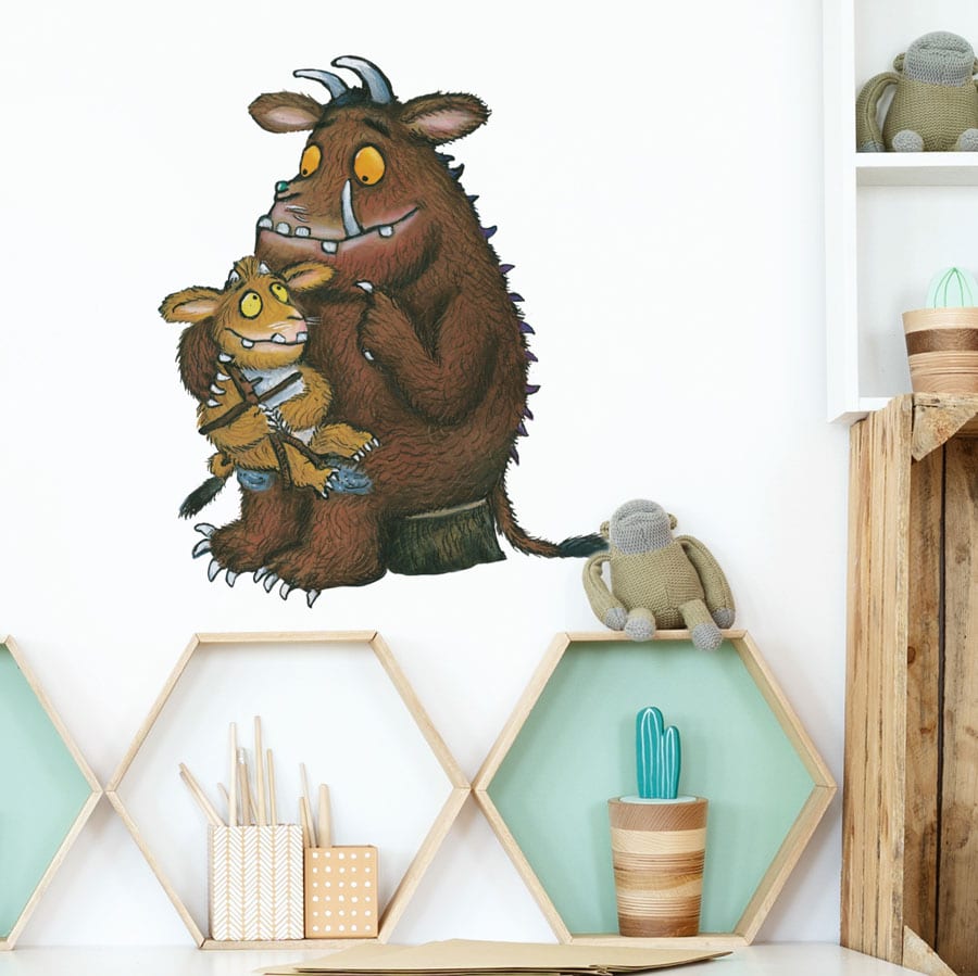 gruffalo and gruffalo child's wall sticker on a bedroom wall