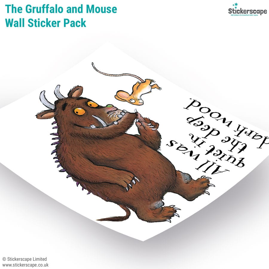 The Gruffalo and Mouse wall sticker showing what's included in the pack