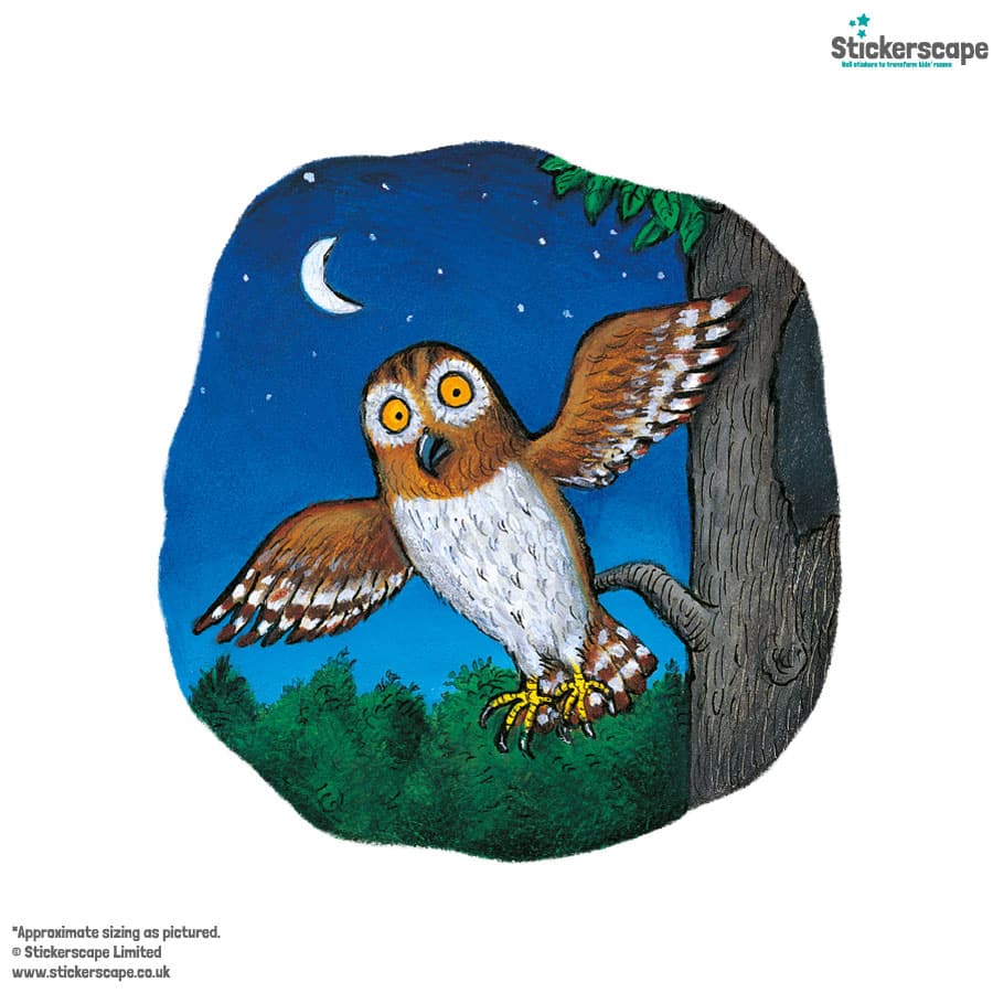 Night Time Owl Wall Sticker on a white background
