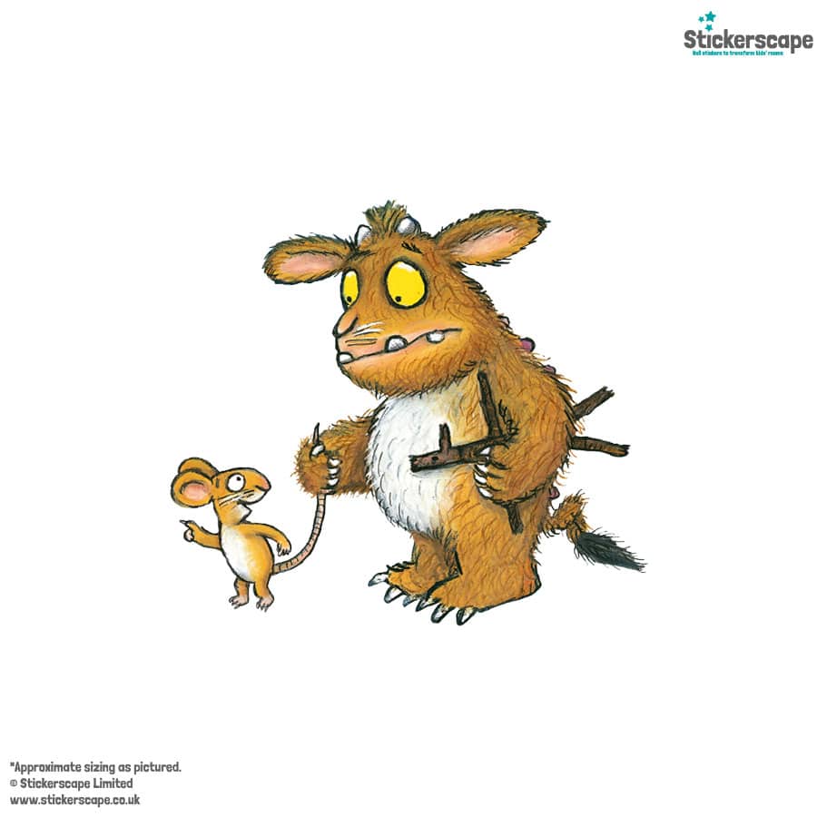 gruffalo child's and mouse wall sticker on a white background