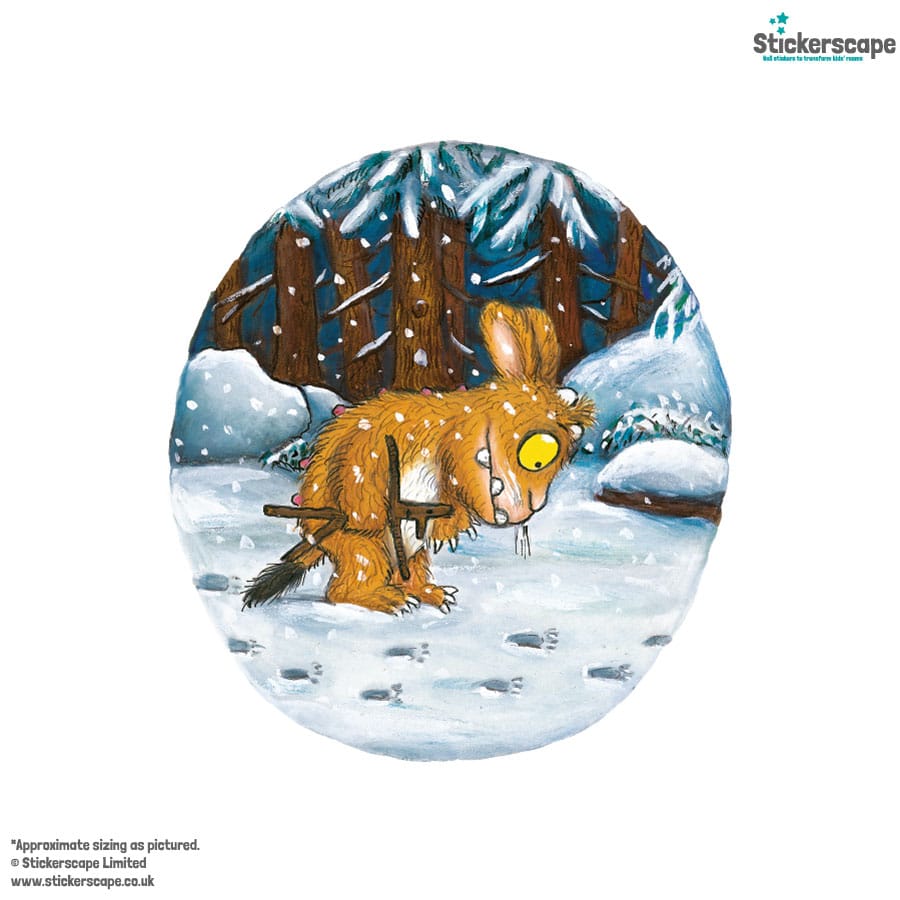 Gruffalo's Child Snowy Scene Window Sticker on a white background