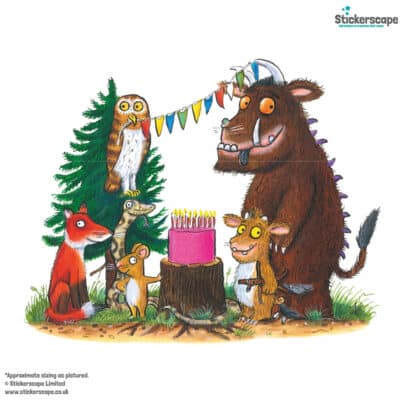 gruffalo child's birthday window sticker on a white background