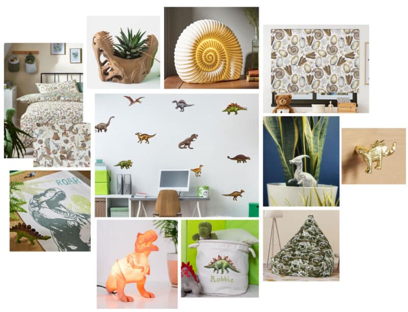 Dinosaur Bedroom Inspiration Moodboard