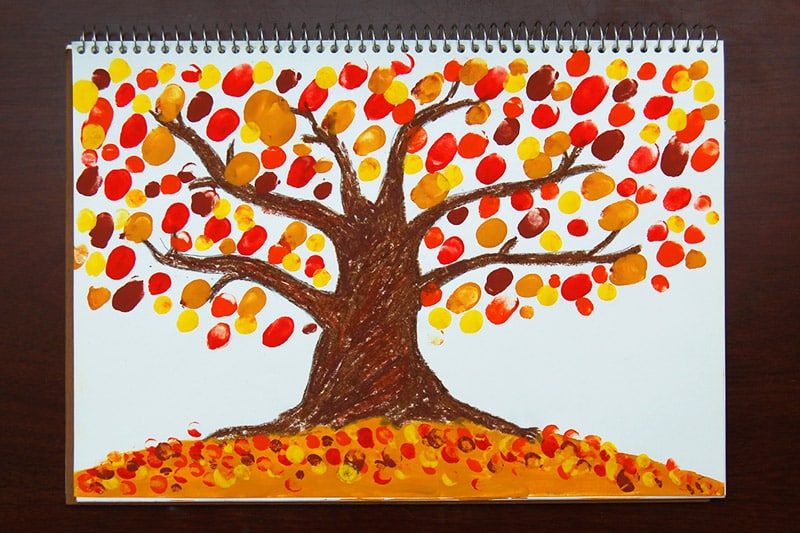 Autumn Tree finger painting