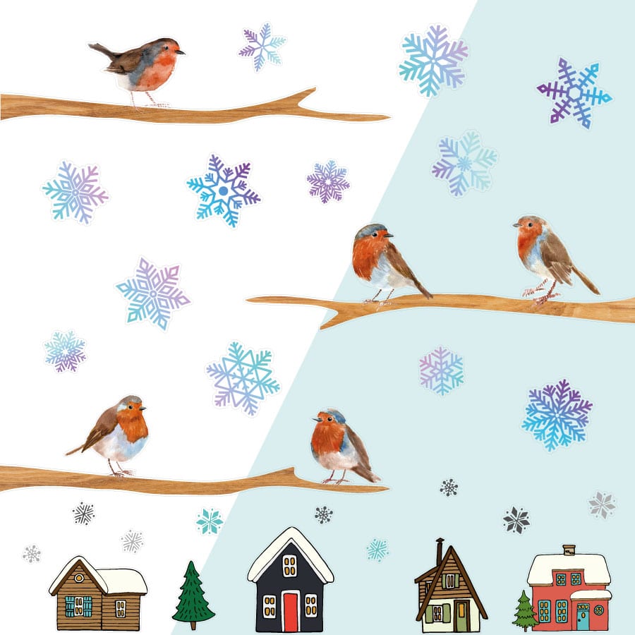 Christmas Window Sticker Bundle | Winter Window Sticker Bundle | Stickerscape
