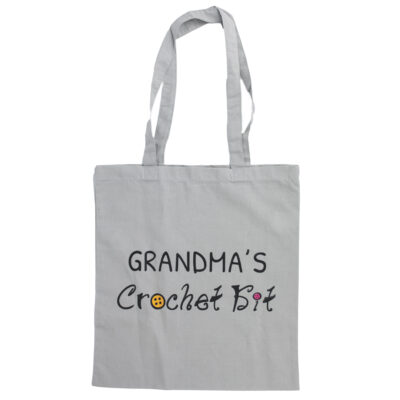 Personalised Crochet Tote Bag white background