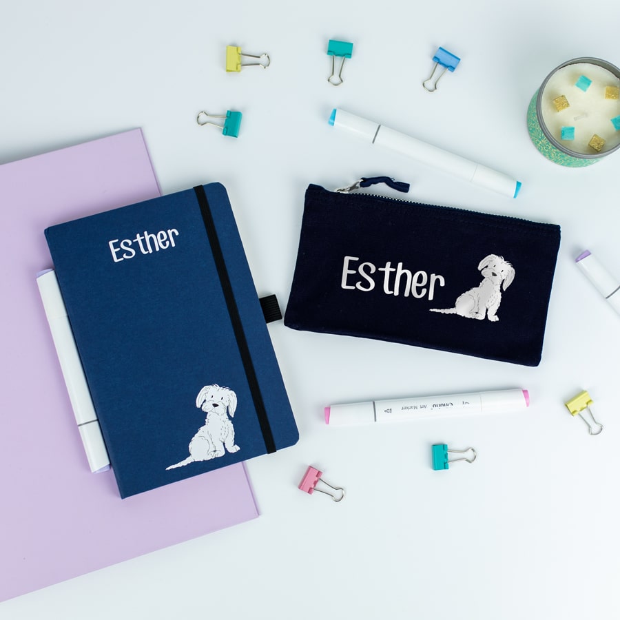 Dog Notebook and Pencil Case Bundle
