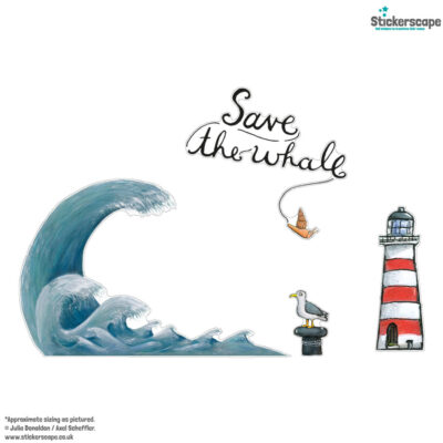 Save the Whale Window Sticker on a white background