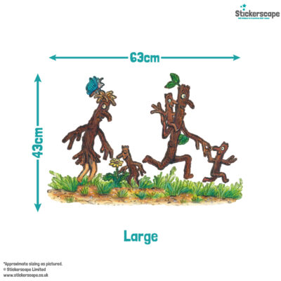 Stickman and Family wall sticker (Large size) with size dimensions