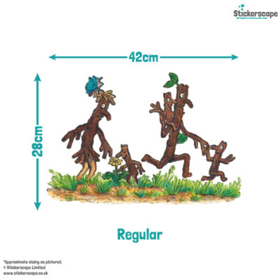 Stickman and Family wall sticker (Regular size) with size dimensions